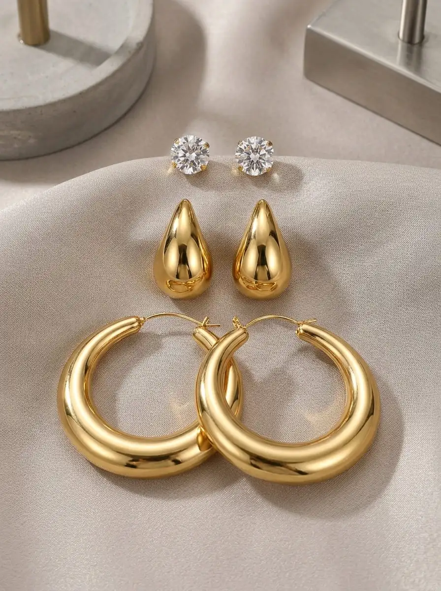 Large Stainless Steel Hoop Earrings