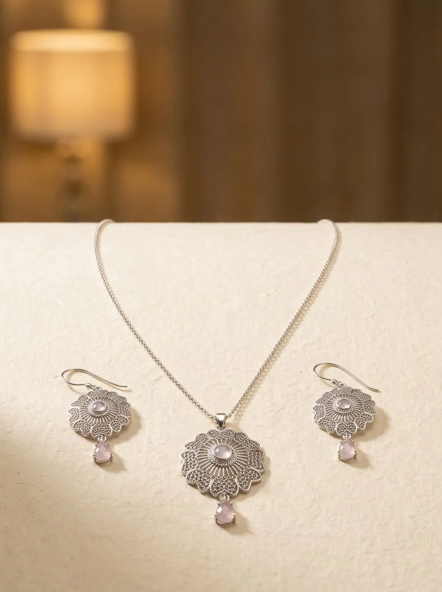 Light Purple Crystal Diamond Pendant - Image 2