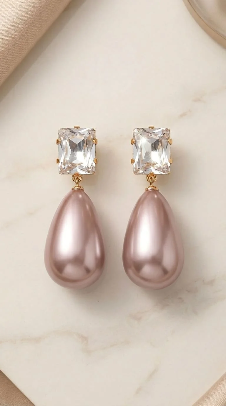 Water Drop Diamond Ear Ring - Image 3